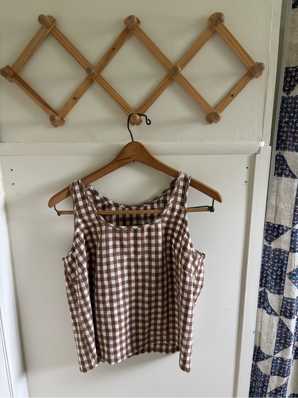 Brown and White Gingham Tank Too